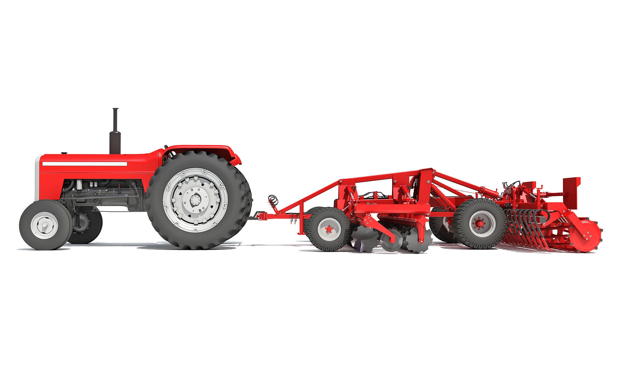 Tractor with Disc Harrow 3D model_11