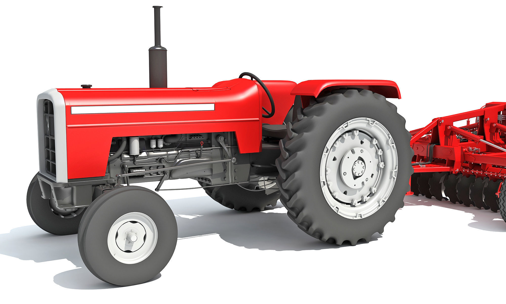 Tractor with Disc Harrow 3D model_13