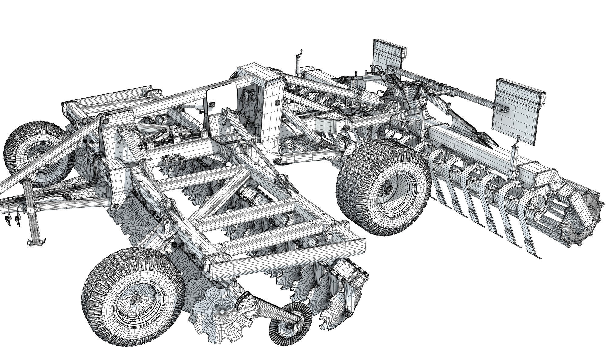 Tractor with Disc Harrow 3D model_20