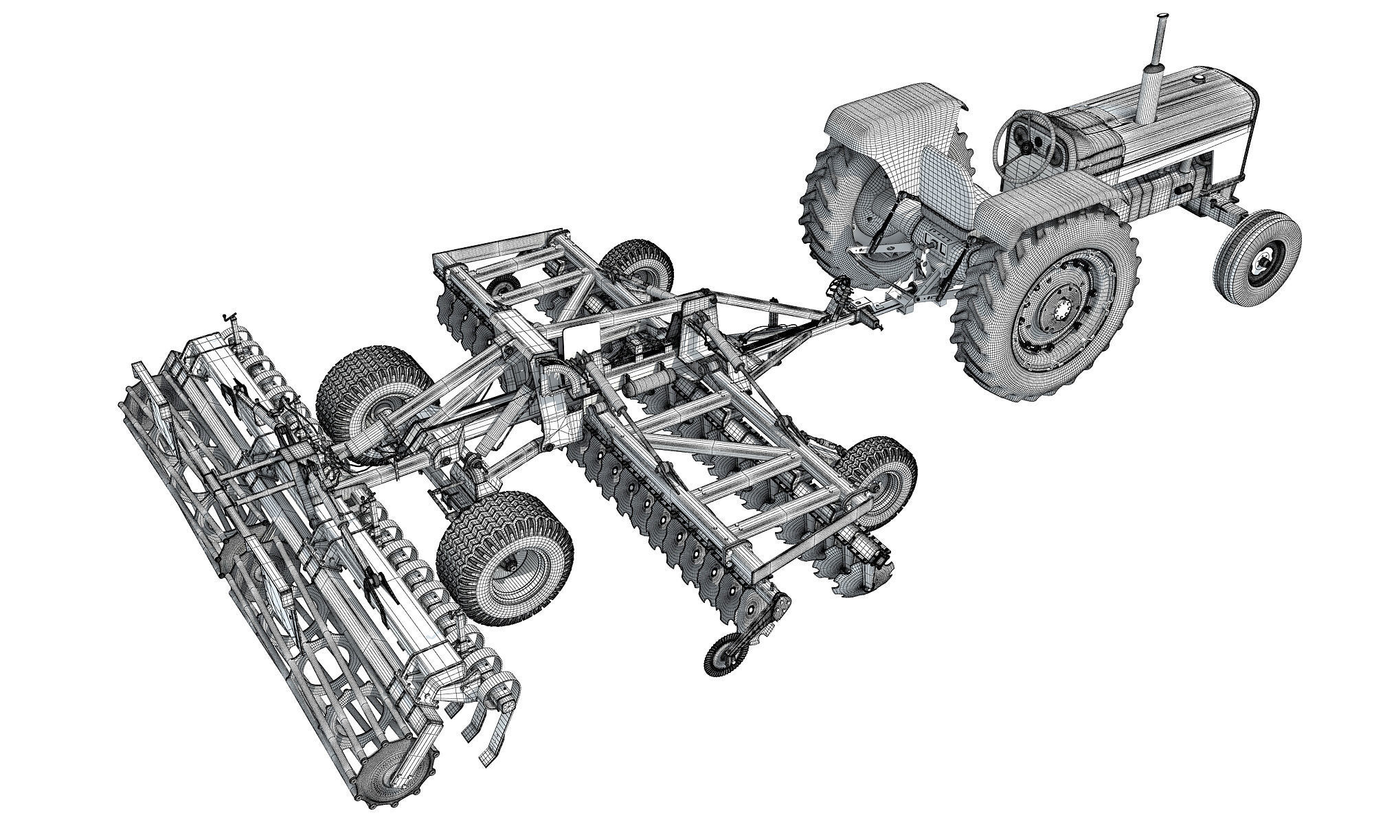 Tractor with Disc Harrow 3D model_17