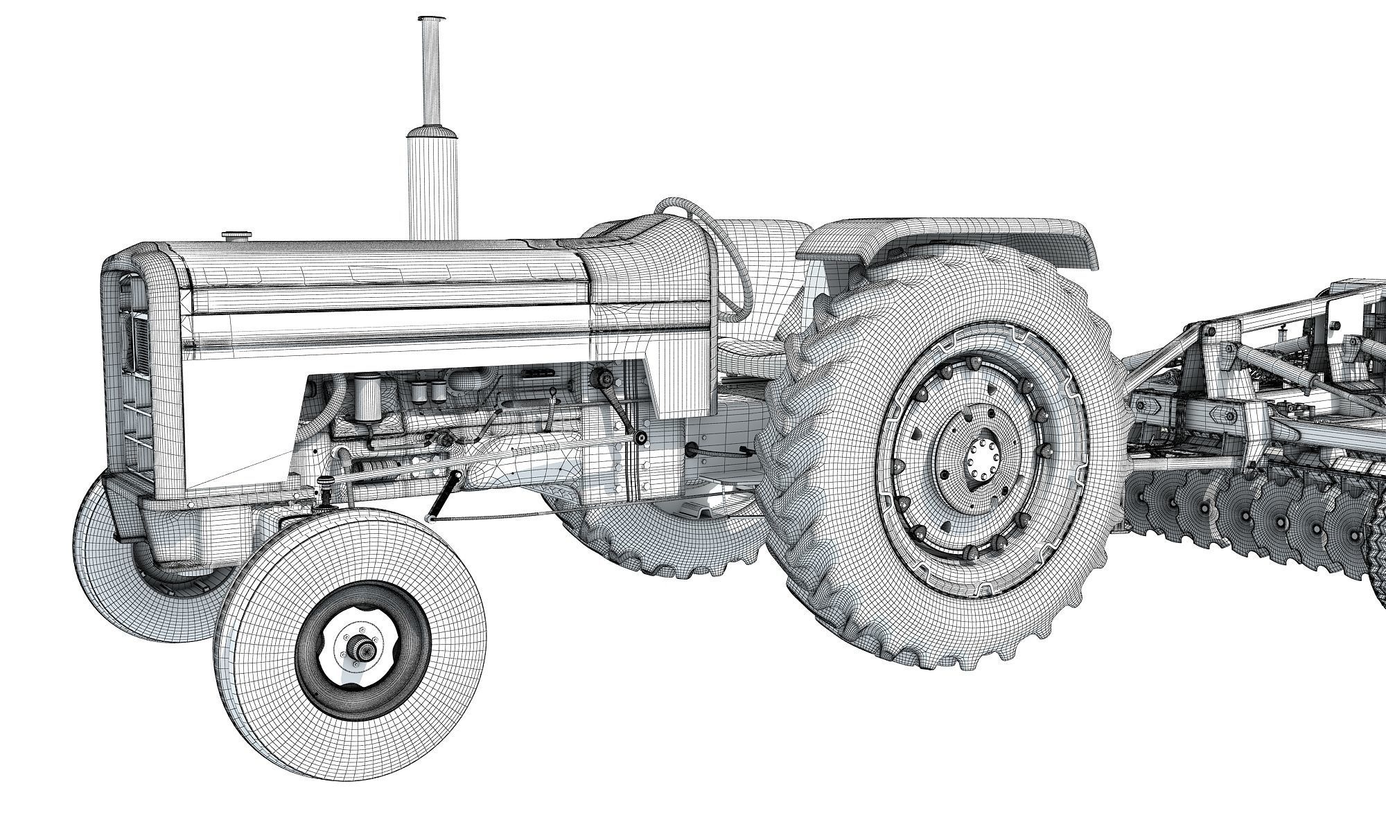 Tractor with Disc Harrow 3D model_19