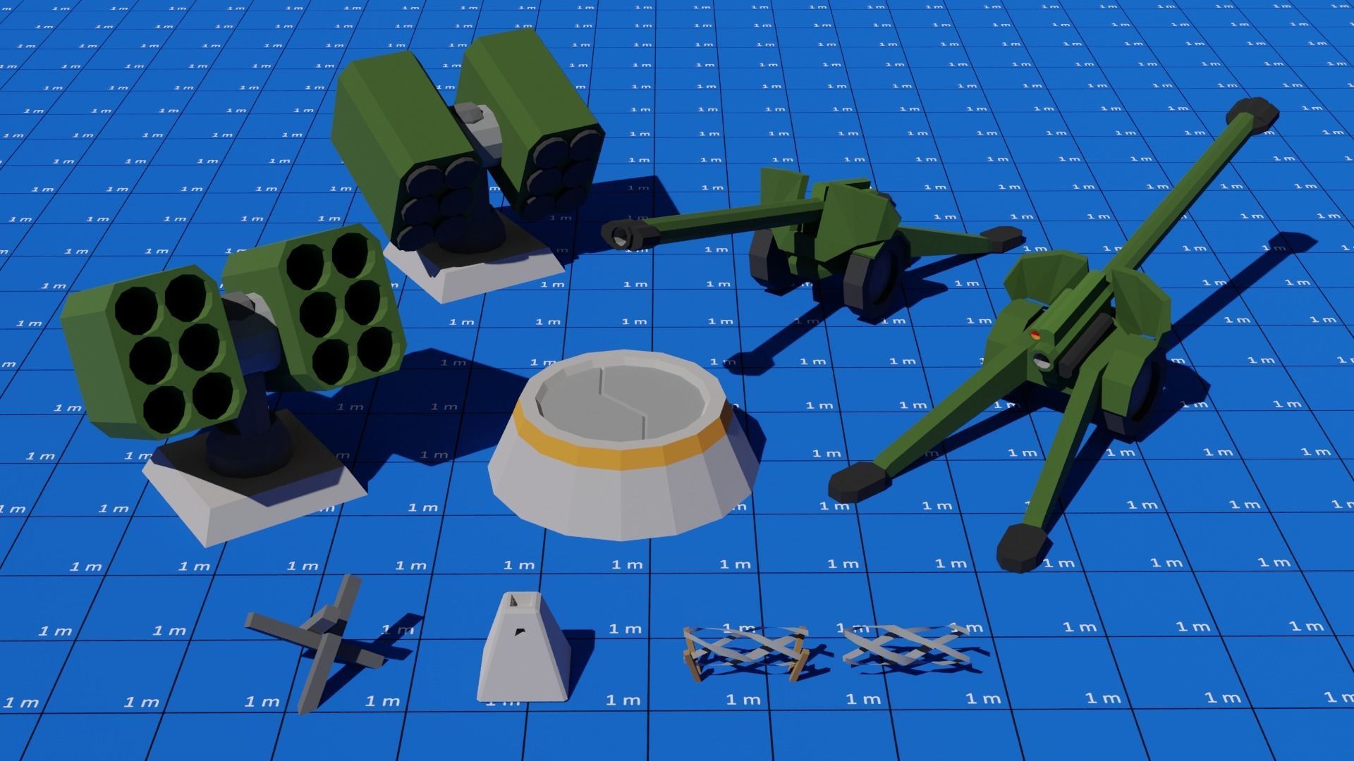 Low poly Military Base Low-poly 3D model_1