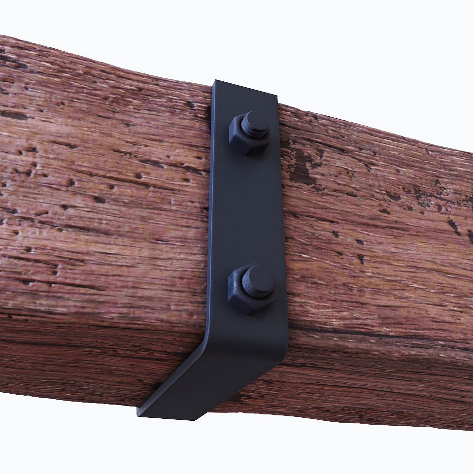 Wooden beams collection 3D model_7