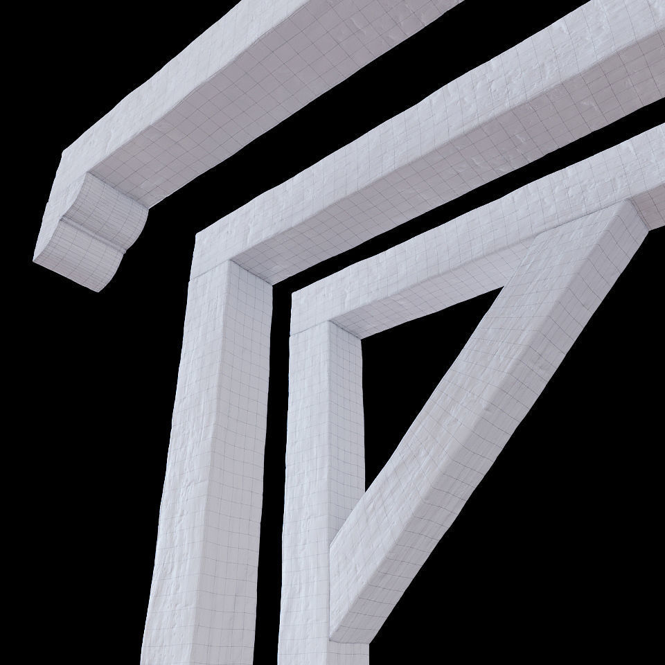 Wooden beams collection 3D model_9
