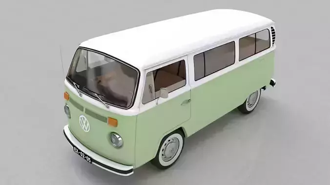 VOLKSWAGEN T2 BAY WINDOW 1974 3D model