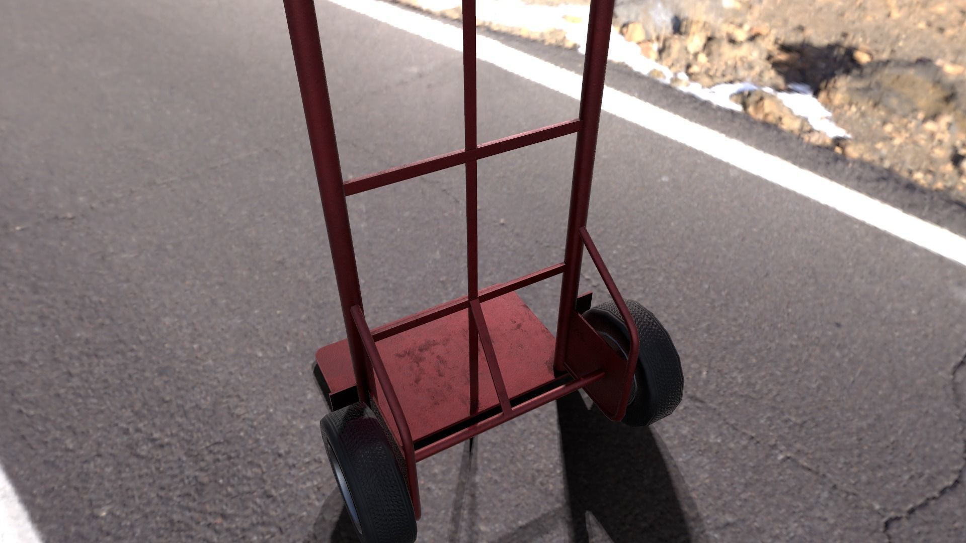 Hand Truck  Game Ready Low-poly 3D model_6