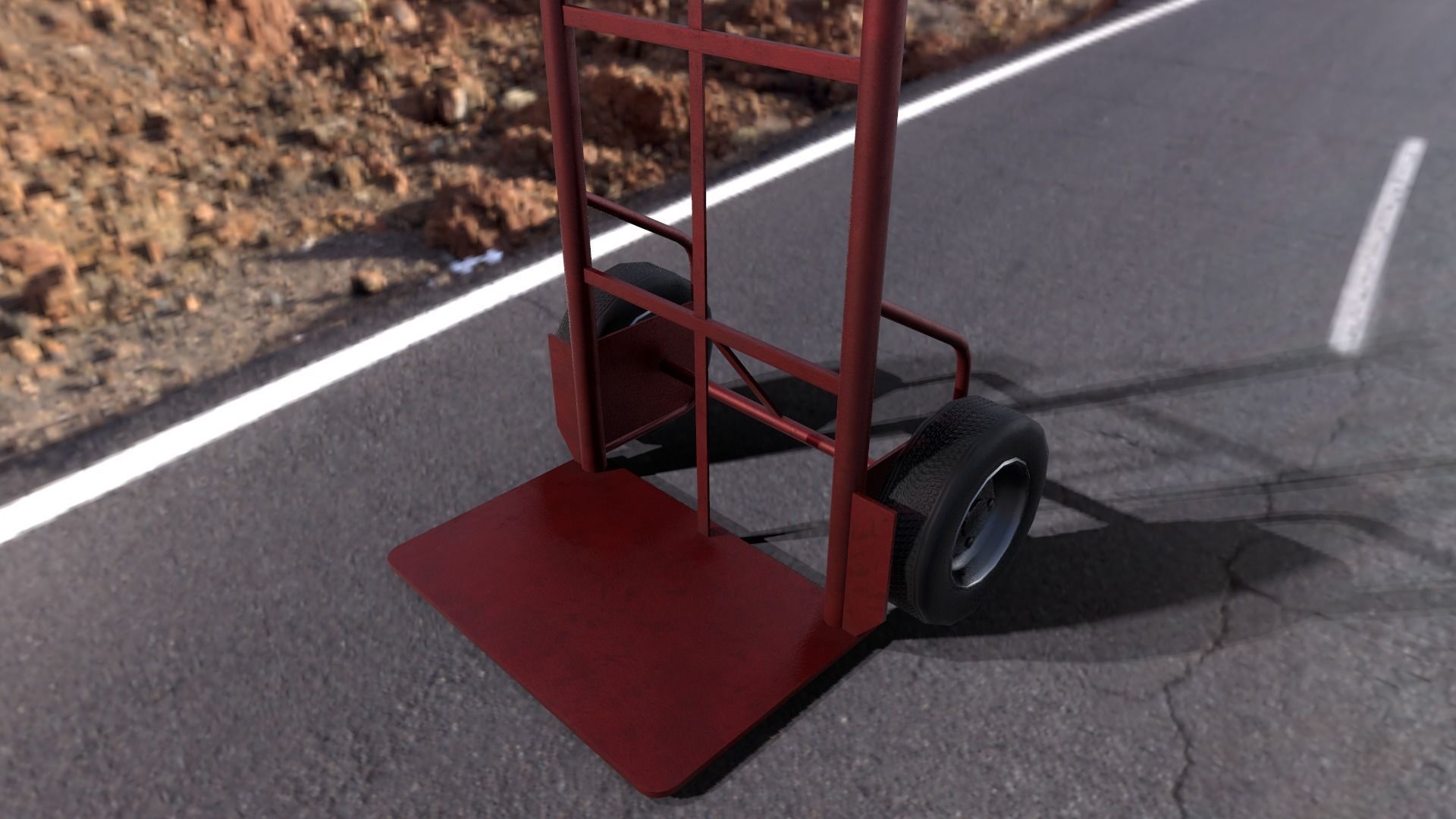 Hand Truck  Game Ready Low-poly 3D model_5