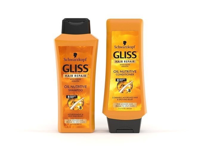 Gliss Hair Repair Oil Nutritive Shampoo and Conditioner  3D model