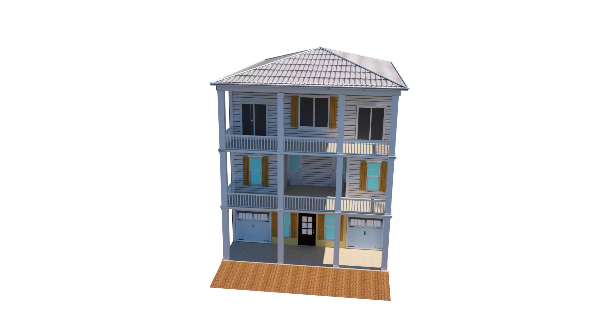 Low-poly wood house Free low-poly 3D model
