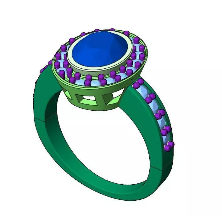 Oval jewelry stone ring Free 3D print model