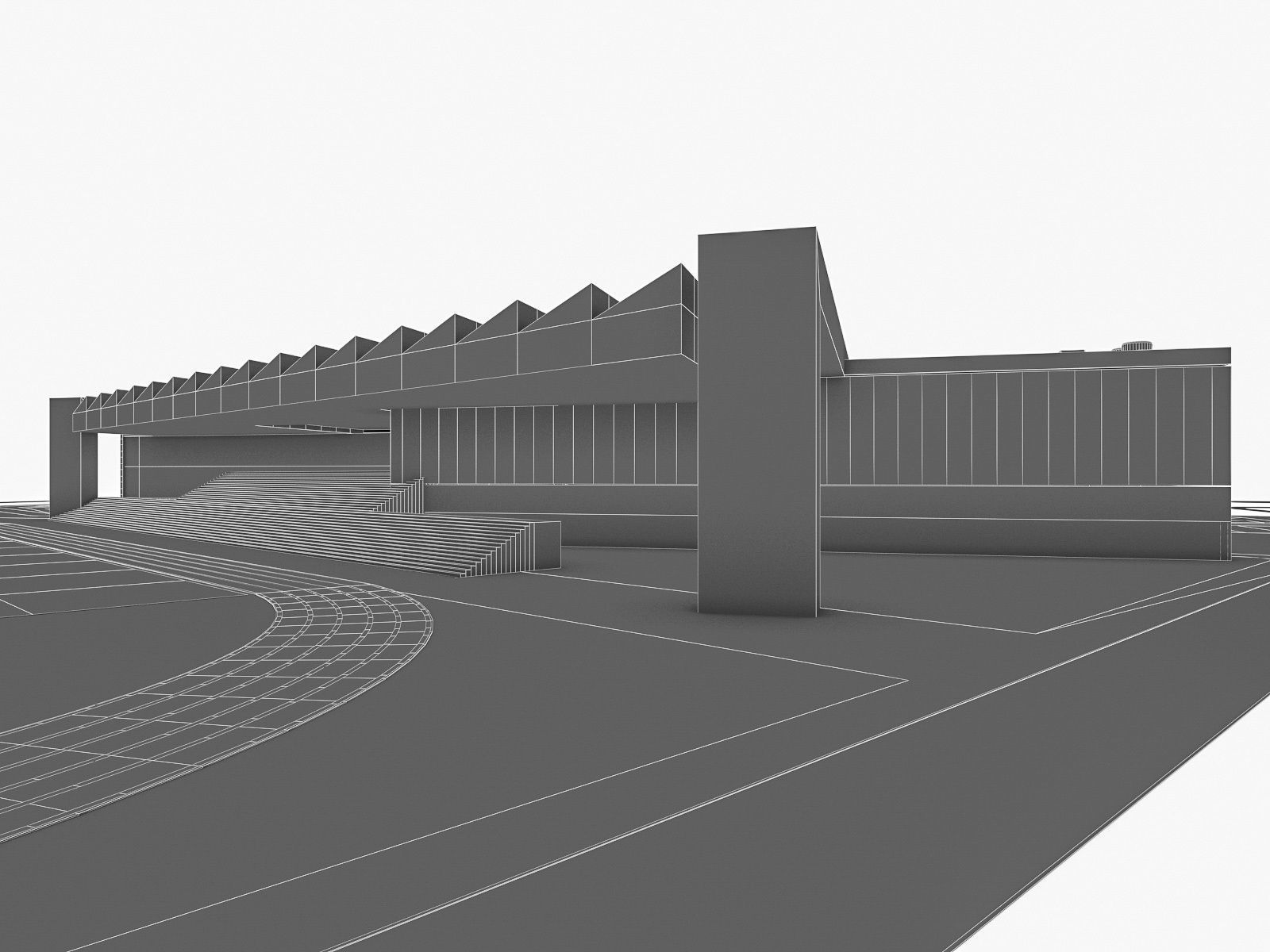 Sports Complex 02  Low-poly 3D model_11