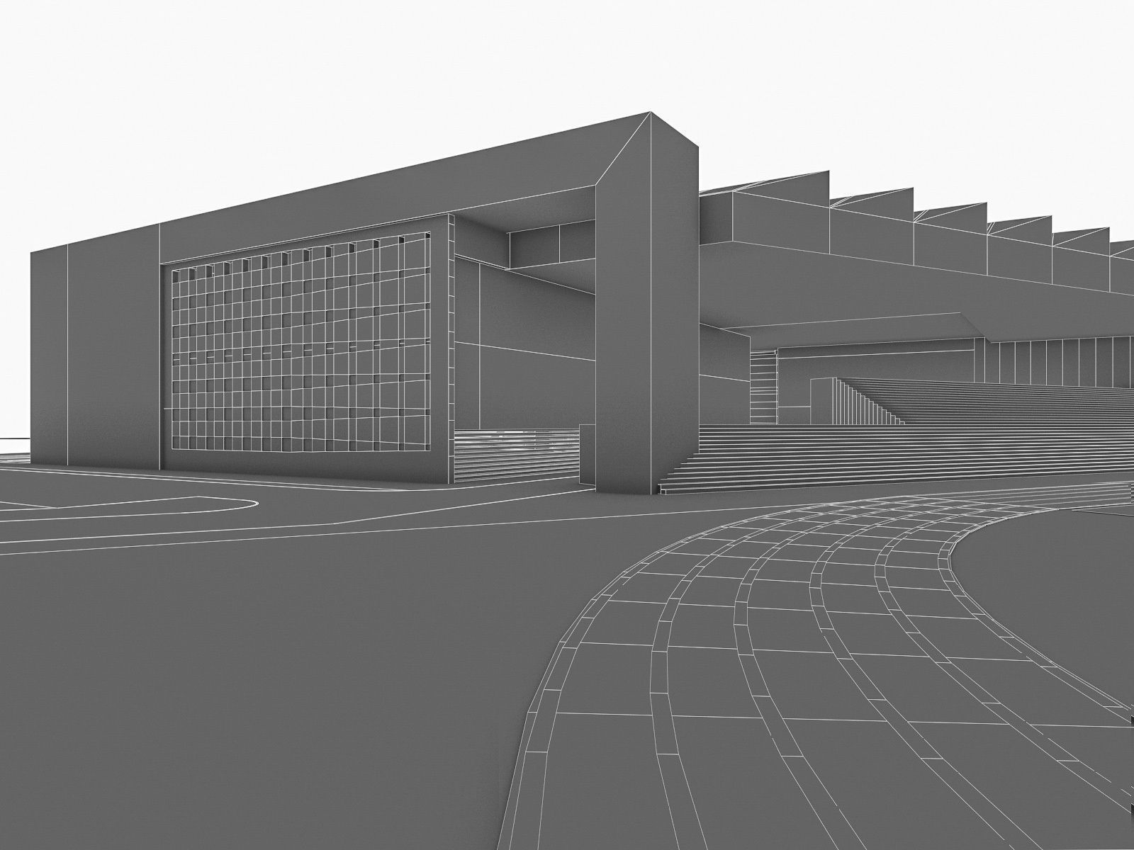 Sports Complex 02  Low-poly 3D model_8