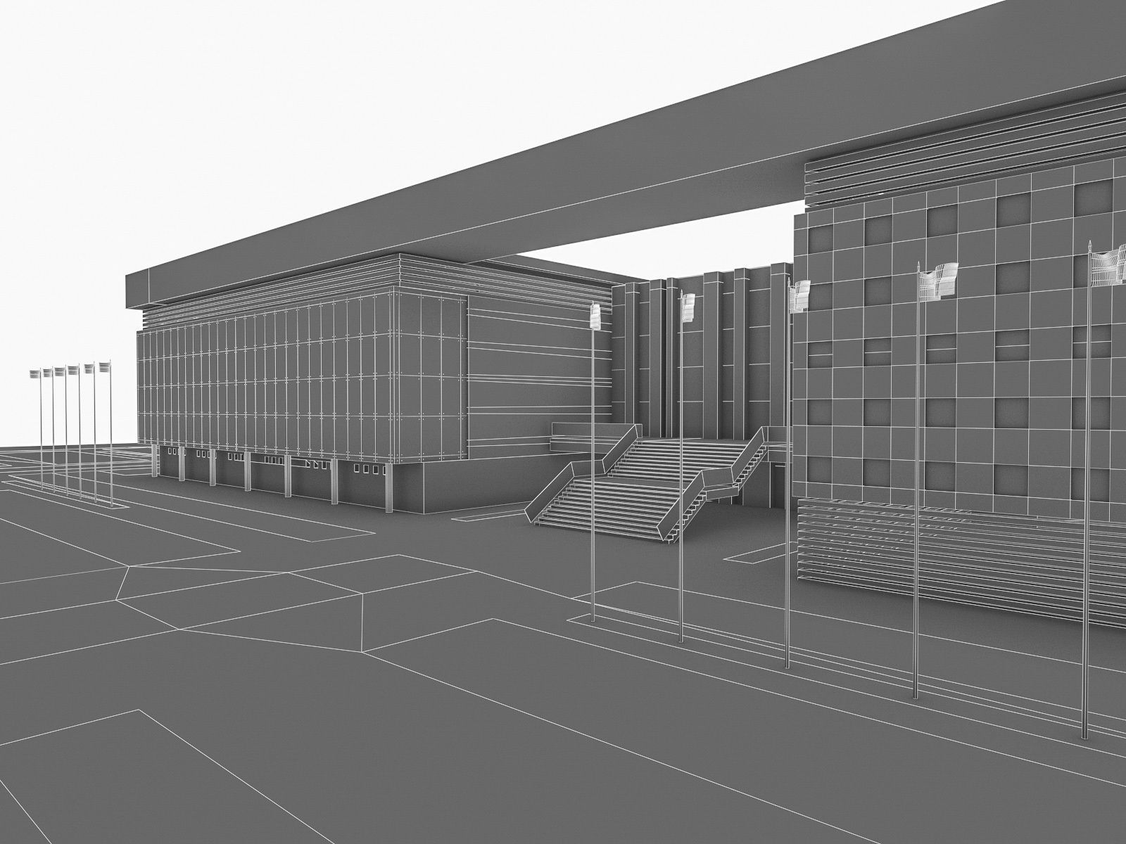 Sports Complex 02  Low-poly 3D model_7