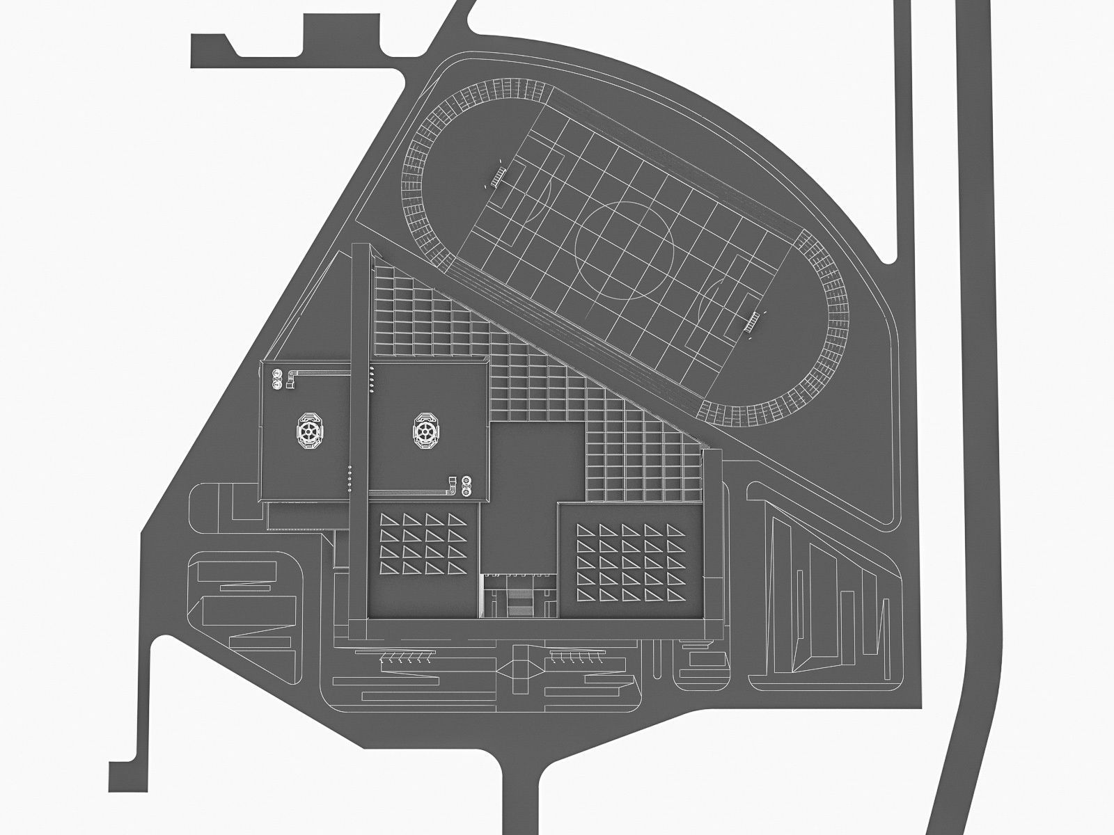 Sports Complex 02  Low-poly 3D model_9