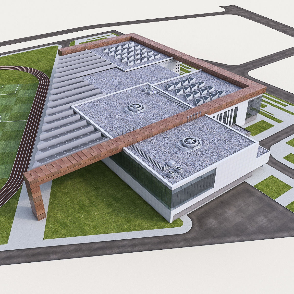 Sports Complex 02  Low-poly 3D model_4