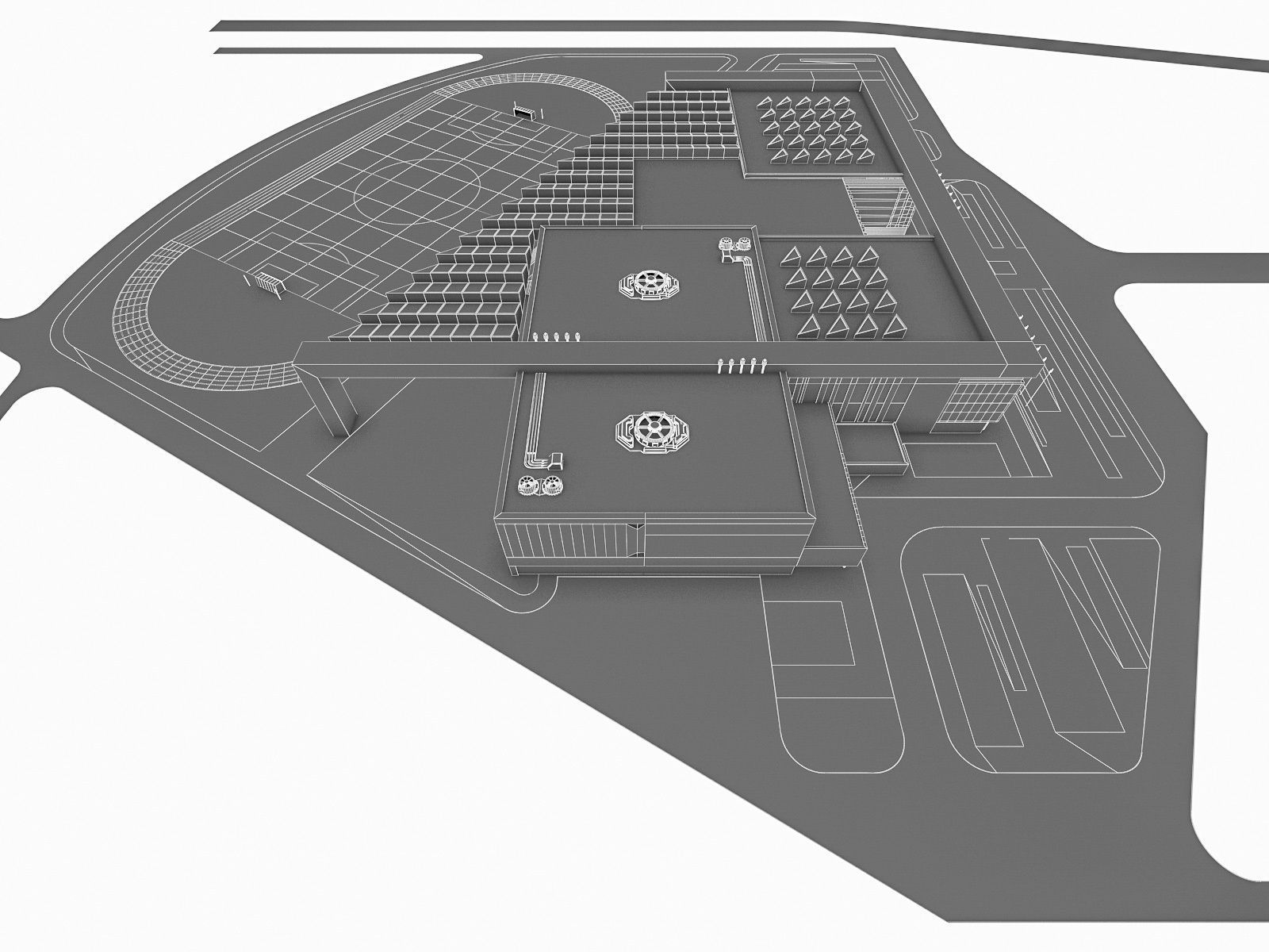 Sports Complex 02  Low-poly 3D model_12