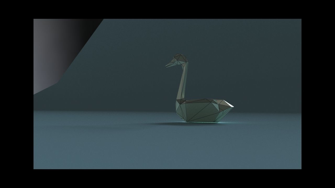 low-poly 3D printer model swan Low-poly 3D model_19