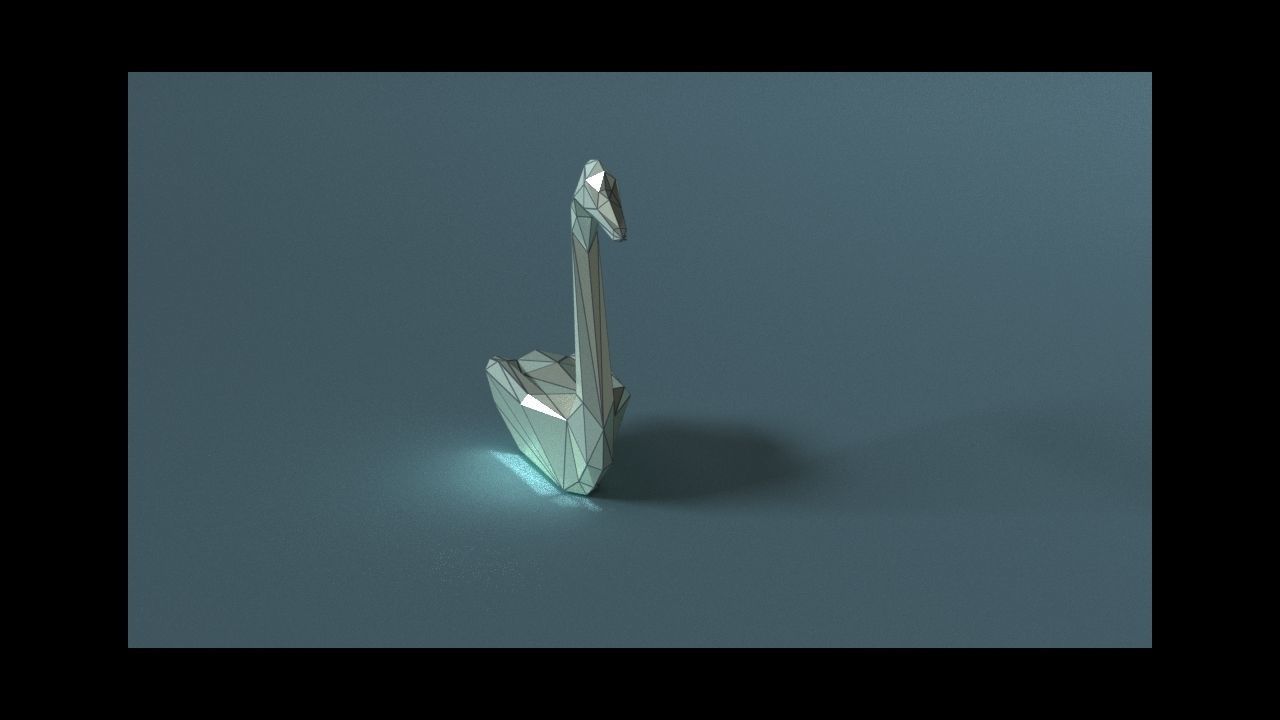 low-poly 3D printer model swan Low-poly 3D model_6