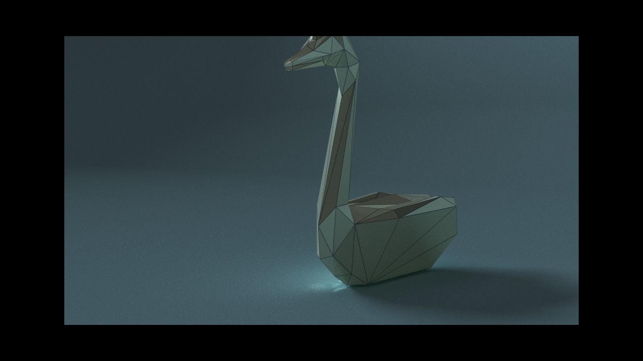 low-poly 3D printer model swan Low-poly 3D model_15