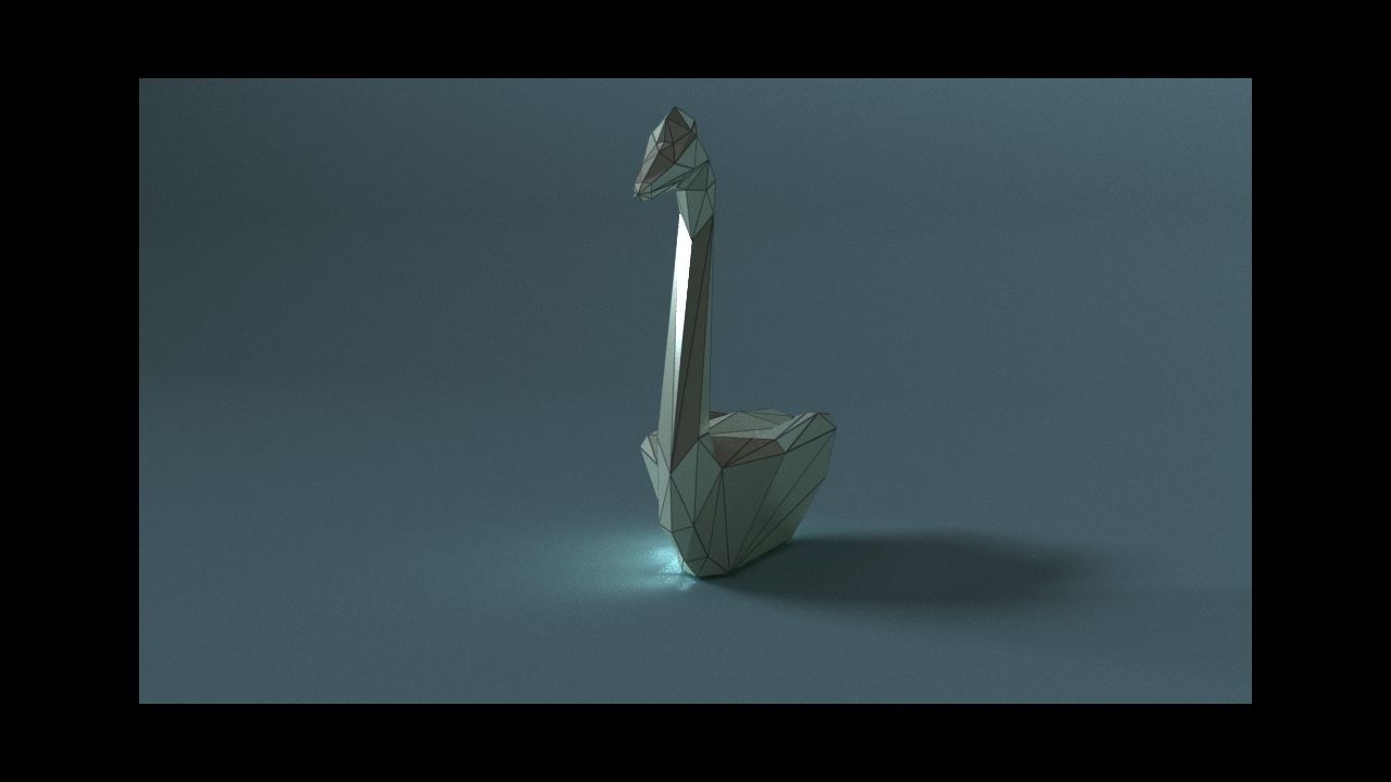 low-poly 3D printer model swan Low-poly 3D model_14