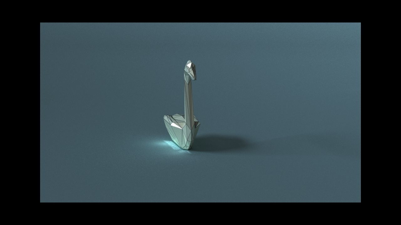 low-poly 3D printer model swan Low-poly 3D model_7