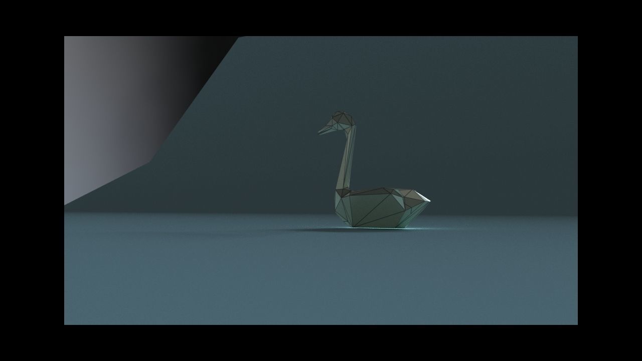low-poly 3D printer model swan Low-poly 3D model_20