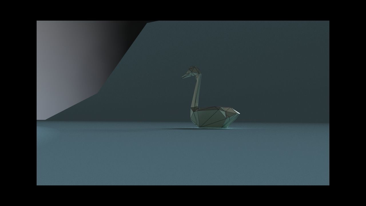 low-poly 3D printer model swan Low-poly 3D model_22