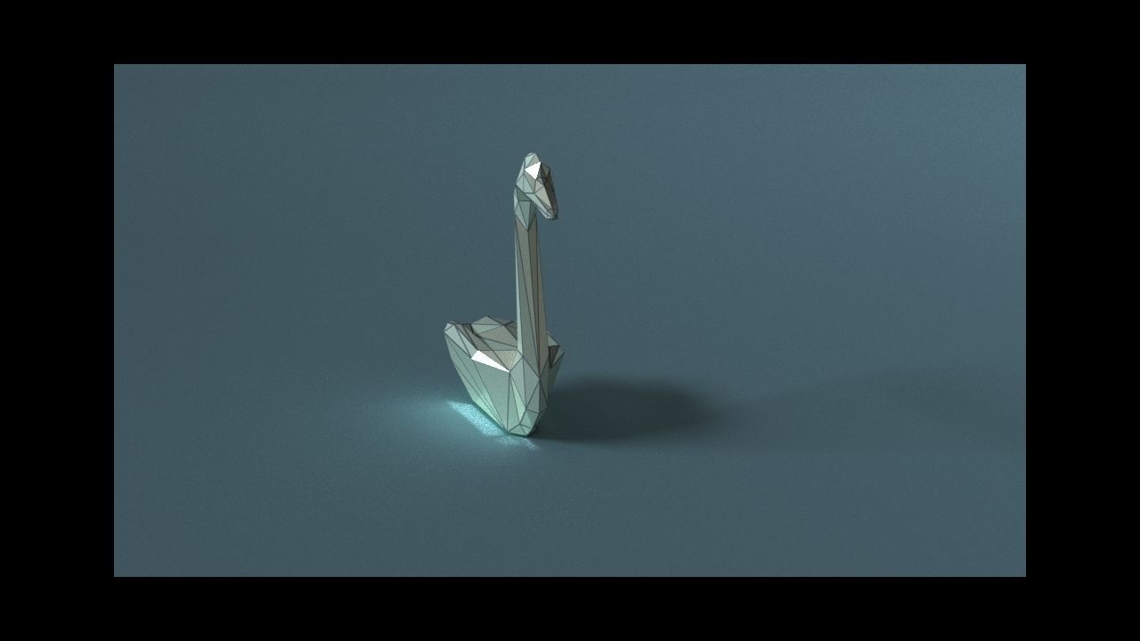 low-poly 3D printer model swan Low-poly 3D model_5