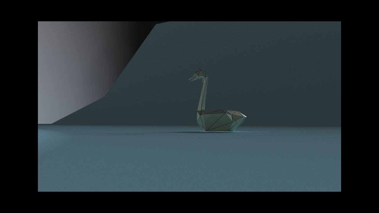 low-poly 3D printer model swan Low-poly 3D model_21