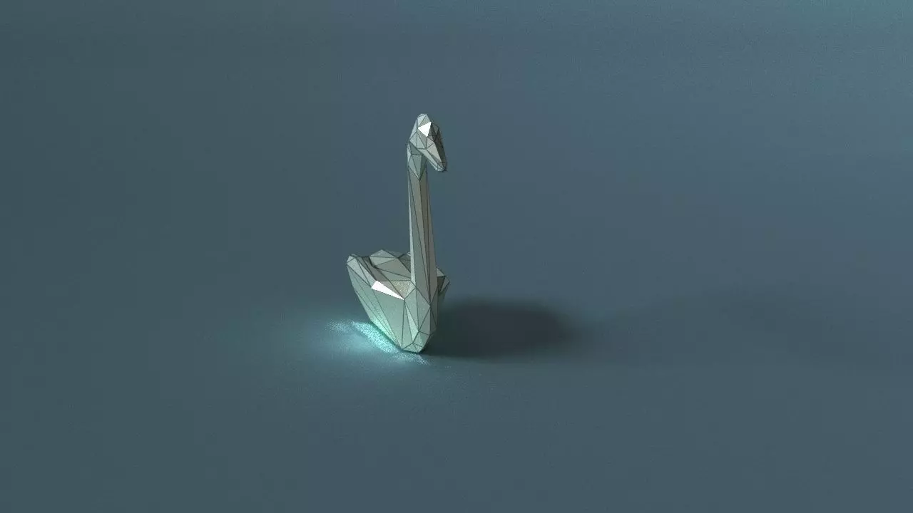 low-poly 3D printer model swan Low-poly 3D model_0