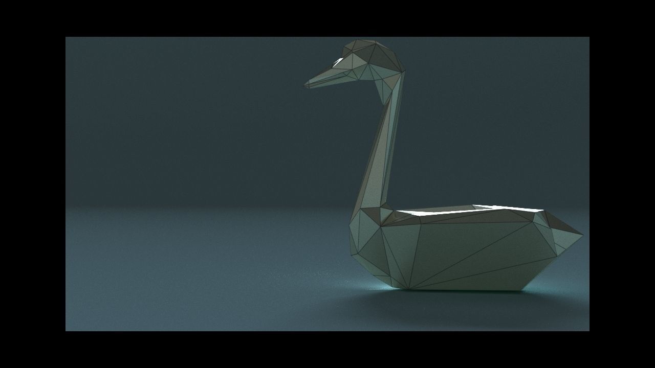 low-poly 3D printer model swan Low-poly 3D model_18
