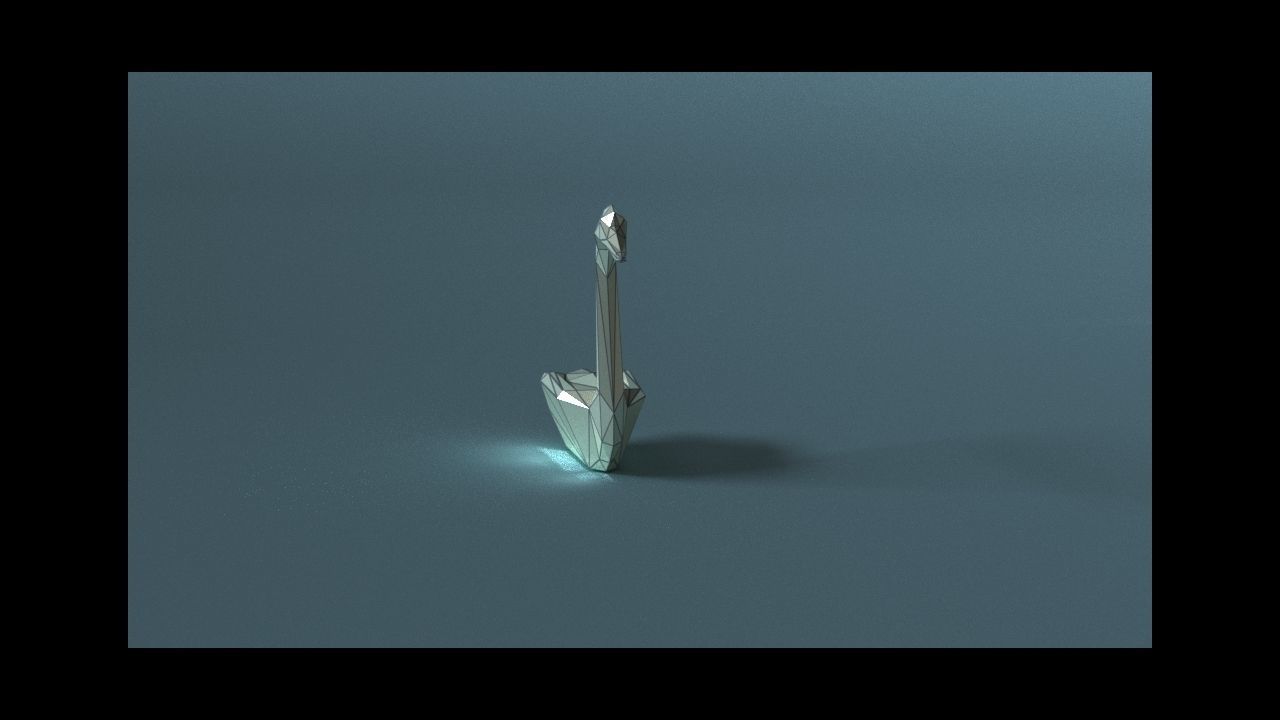 low-poly 3D printer model swan Low-poly 3D model_10