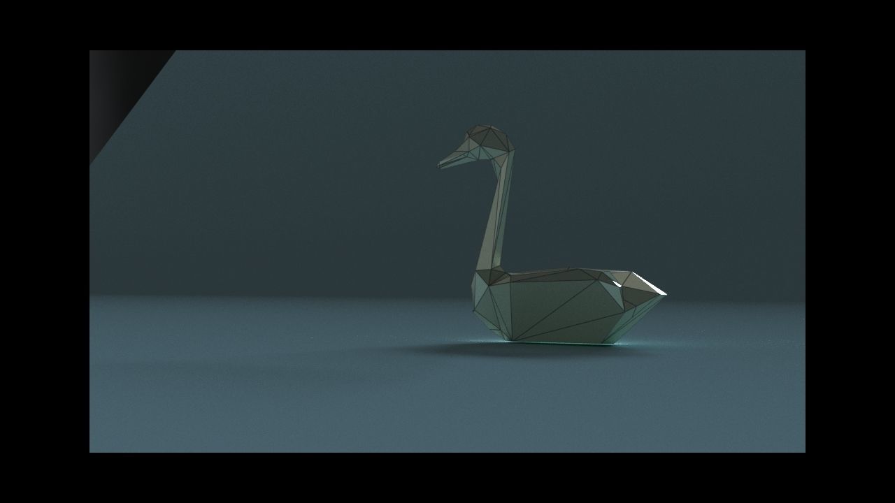 low-poly 3D printer model swan Low-poly 3D model_4
