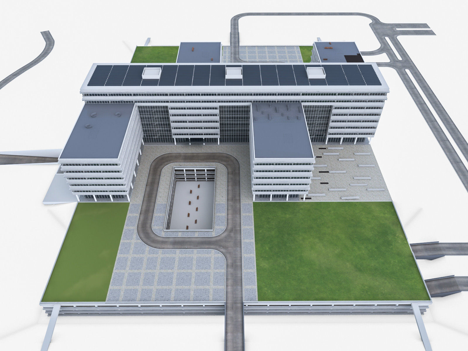 Research Center Building  Low-poly 3D model_7