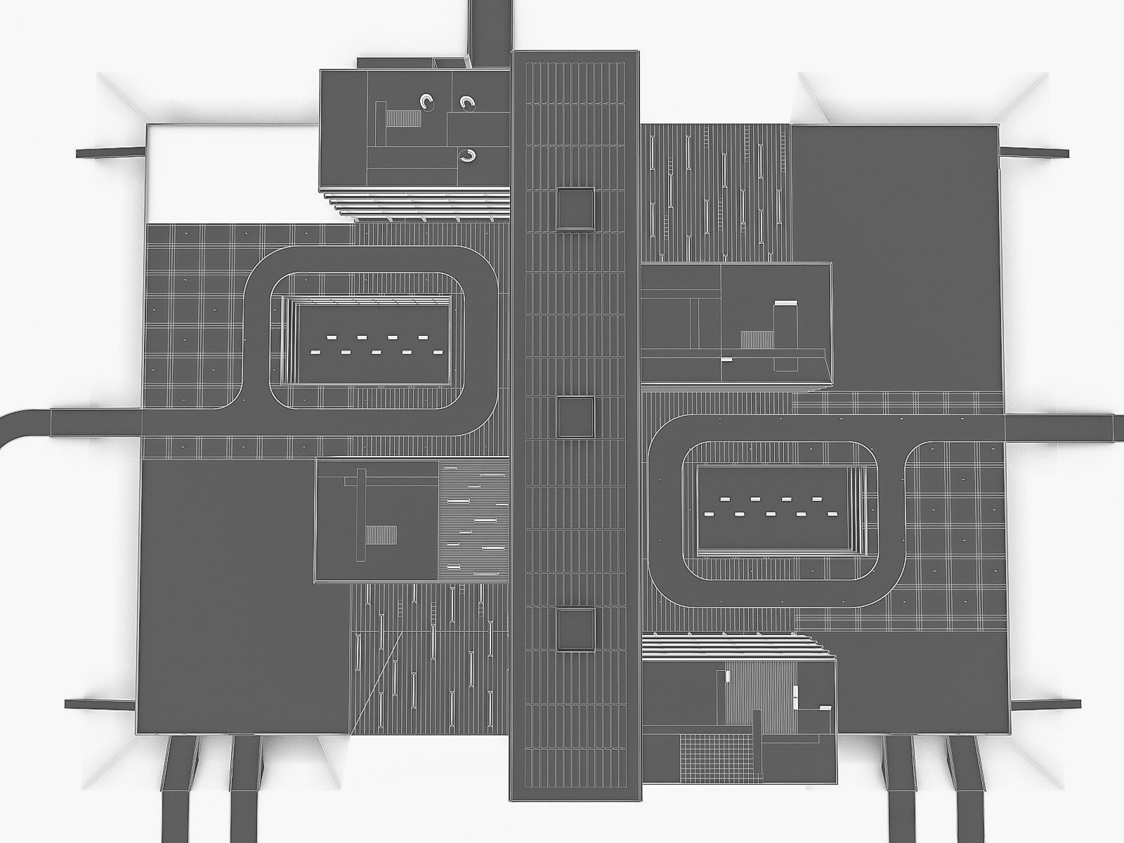 Research Center Building  Low-poly 3D model_13