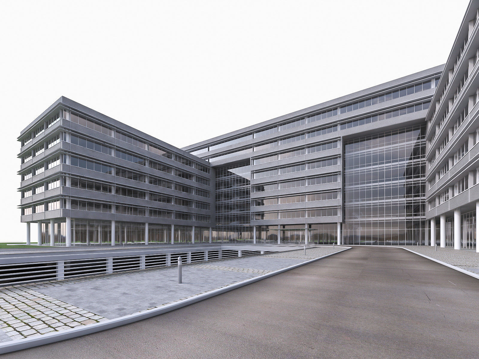 Research Center Building  Low-poly 3D model_11