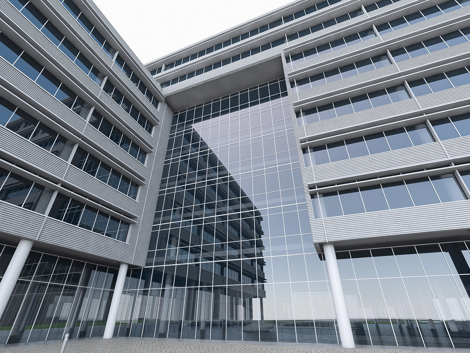 Research Center Building  Low-poly 3D model_10