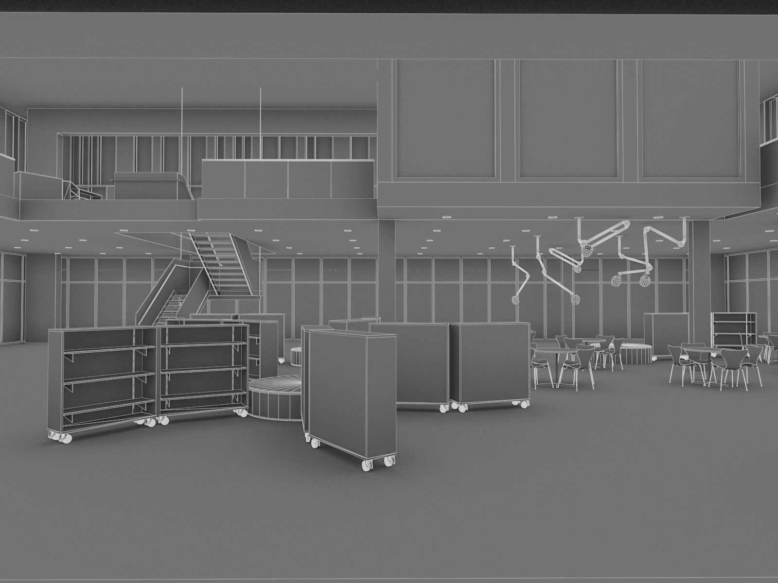 Public Hall Interior 01  Low-poly 3D model_17