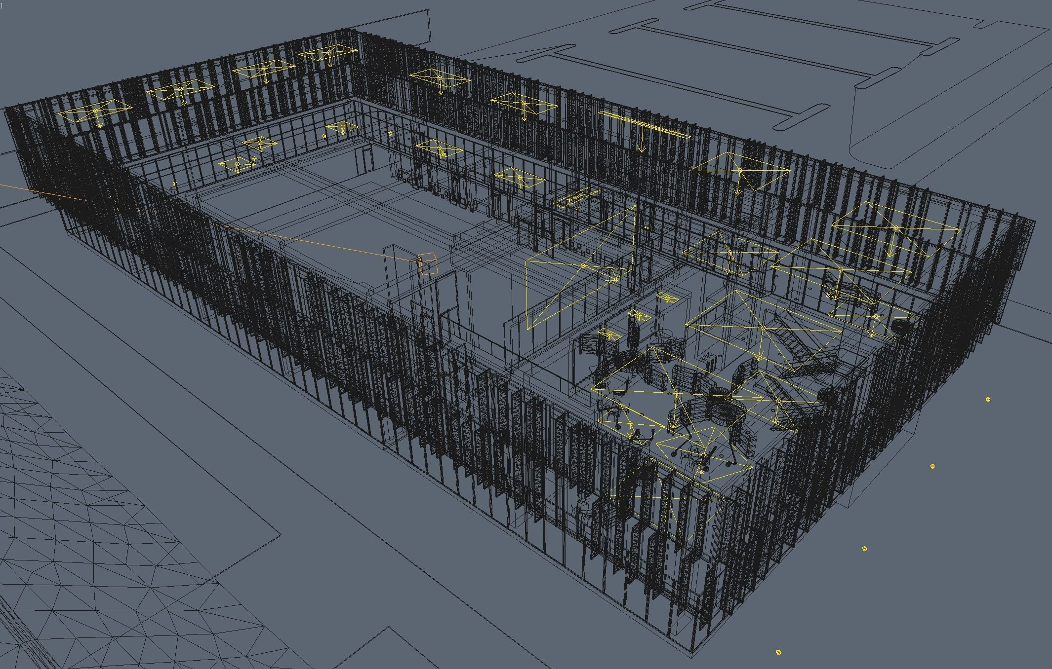 Public Hall Interior 01  Low-poly 3D model_7