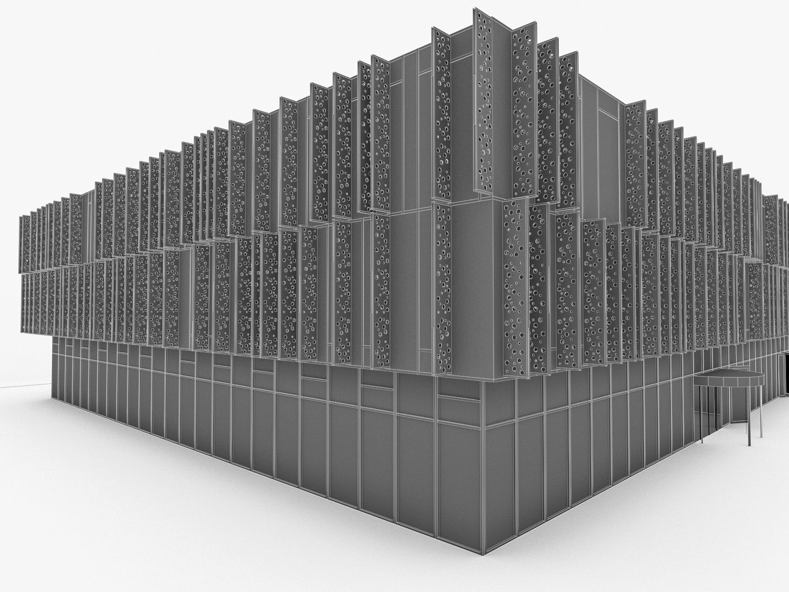 Public Hall Interior 01  Low-poly 3D model_18