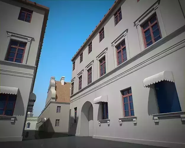 Old Town Buildings  Low-poly 3D model