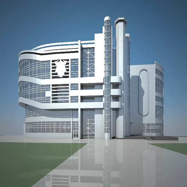 Office Building 02  Low-poly 3D model_0