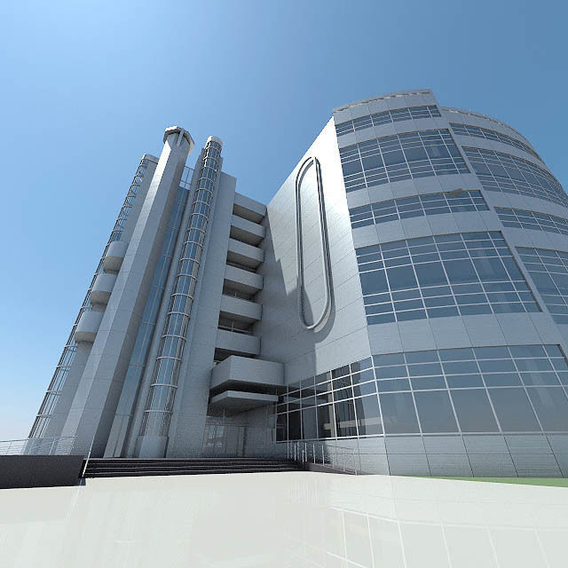 Office Building 02  Low-poly 3D model_1