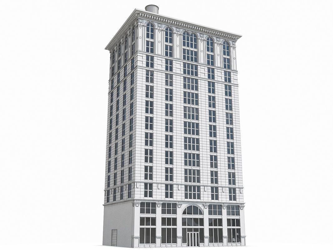 New York Building Low-poly 3D model_4