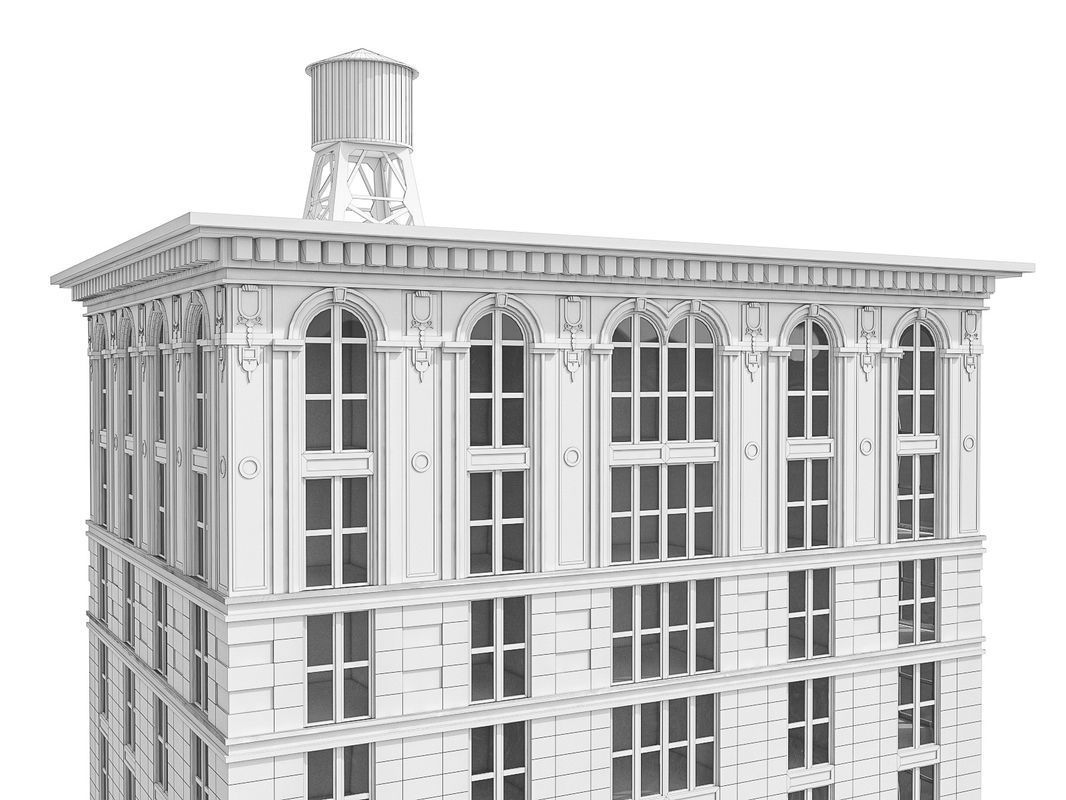 New York Building Low-poly 3D model_3