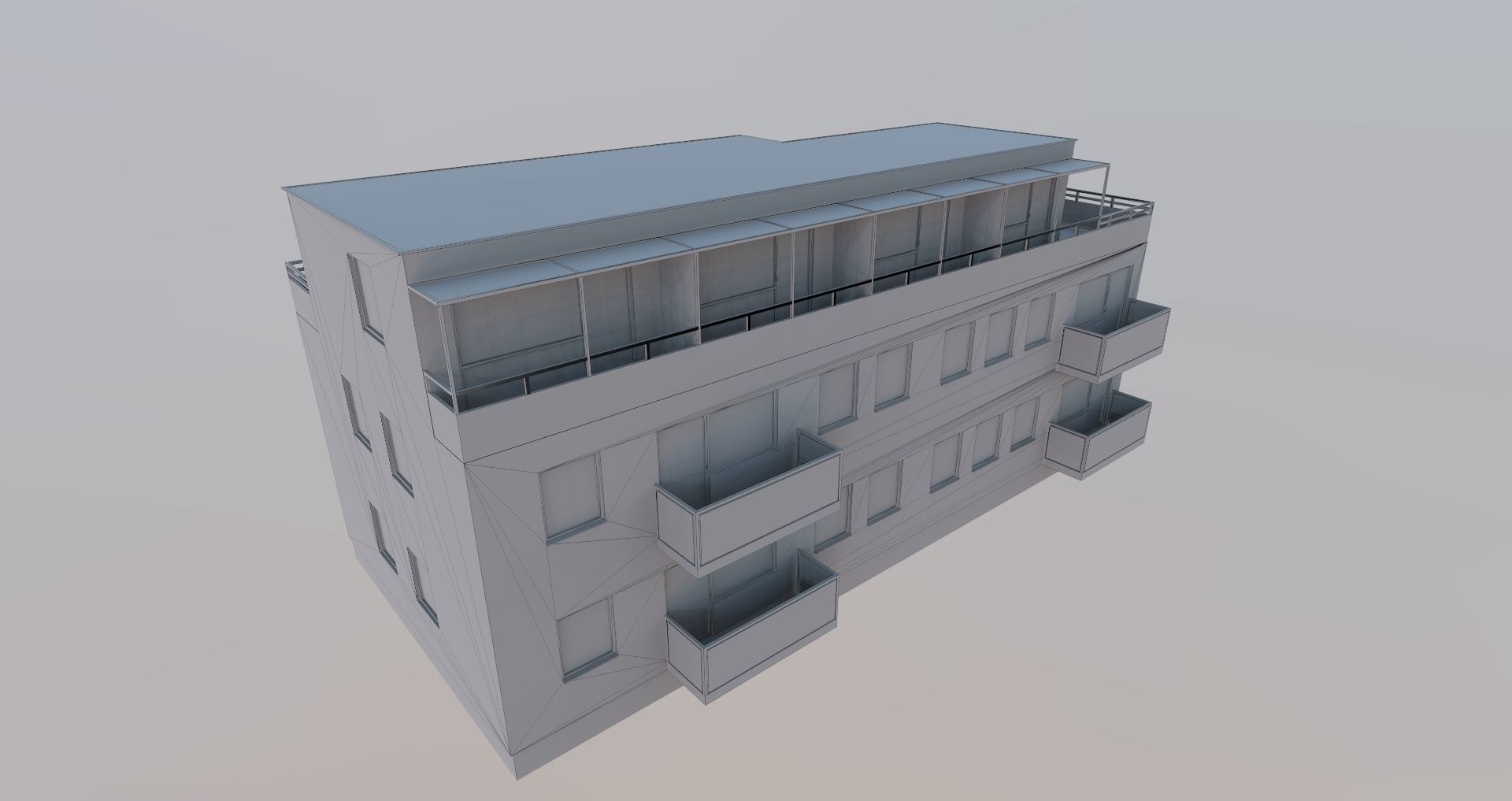 Low-Poly Background Buildings Pack Low-poly 3D model_37