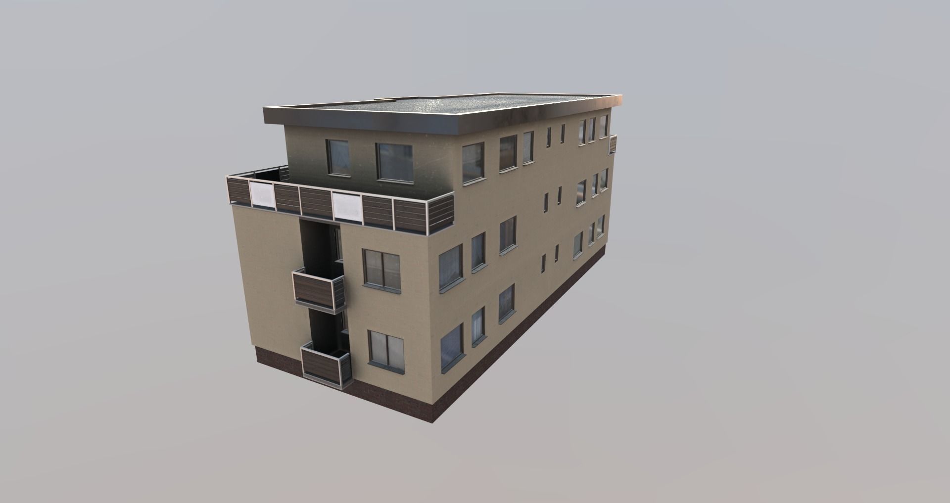 Low-Poly Background Buildings Pack Low-poly 3D model_52