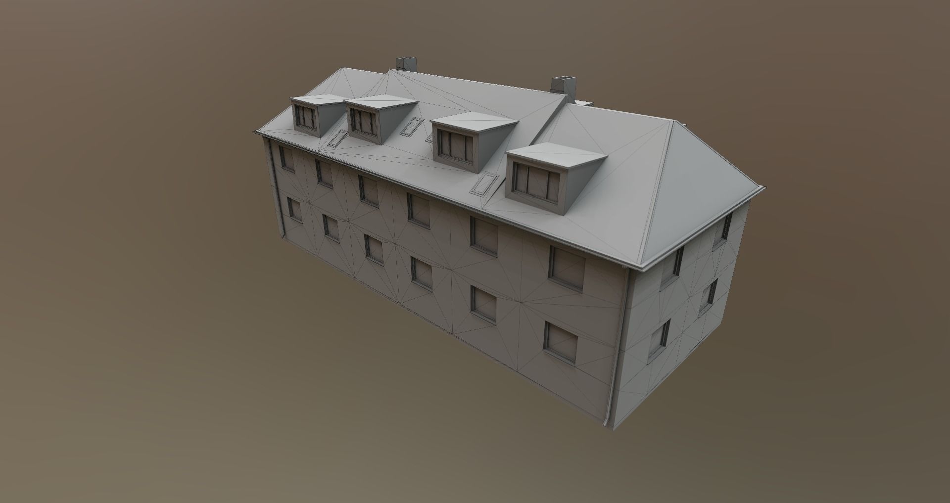 Low-Poly Background Buildings Pack Low-poly 3D model_5