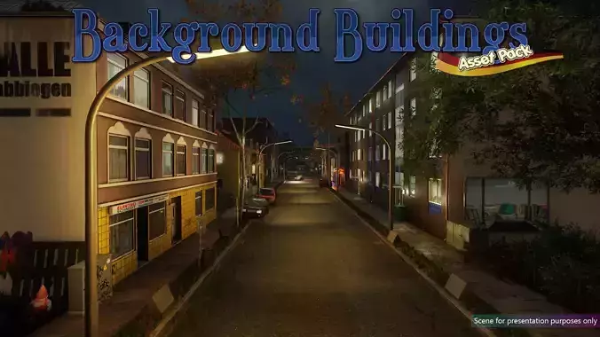 Low-Poly Background Buildings Pack