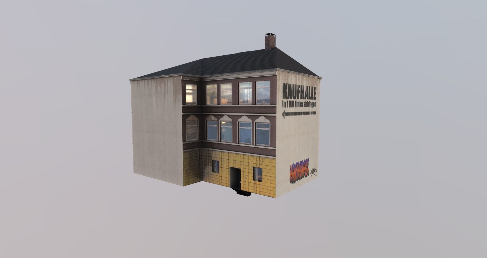 Low-Poly Background Buildings Pack Low-poly 3D model_16